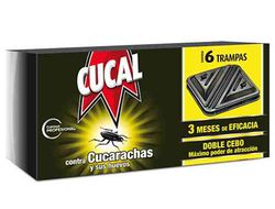 Trampa de Cucarachas Cucal Contra Cucarachas y Huevos Doble Cebo 3 Meses de Eficacia Pack de 6 Trampas