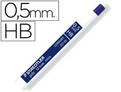 Tubo de 12 minas polo 0,5 mm negro Staedtler