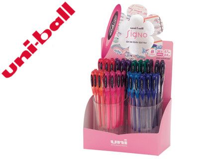 UNI-BALL Expositor 48 u.roller gel UM -120 Basic.Colores básicos surtidos.Ref. UM1204D00