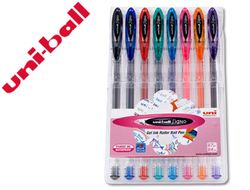 UNIBALL Estuche de 8 Roller UM-120 1 mm. colores basicos surtidos UM1208C00
