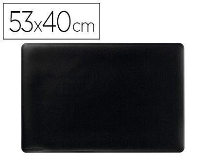 Vade sobremesa durable negro antideslizante contorneado 53x40 cm