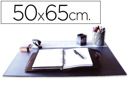 Vade Sobremesa Q-Connect Negro con Solapas Transparentes -50X65 Cm