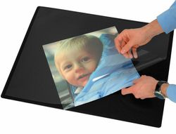 Vade Sobremesa Q-Connect Negro con Solapas Transparentes -50X65 Cm