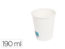 Vaso de papel blanco bunzl reciclable pefc 190 ml apto bebidas frias y calientes paquete de 50 unidades