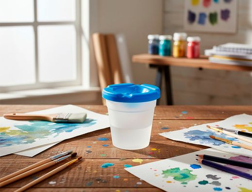 Vaso limpiapinceles liderpapel de plastico 8x8,5 cm
