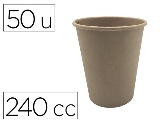 Vaso termico carton kraft 240 cc paquete de 50 unidades