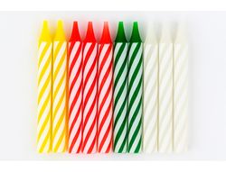 Velas cumpleańos con soporte blister de 20 unidades colores surtidos