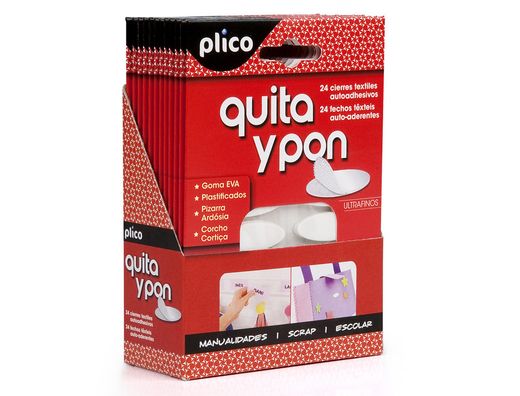 Velcro Autoadhesivo Ovalado Plico Quita y Pon Blister de 24 Unidades