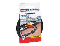 Velcro Autoadhesivo Tesa Negro 5 M X 10 mm para Agrupar Cables