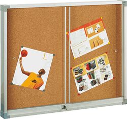 Vitrina corcho con puertas 80x100cm Faibo