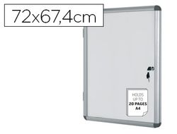 Vitrina de anuncios bi-office fondo magnetico extraplana de interior 720x674 mm