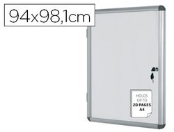 Vitrina de anuncios bi-office fondo magnetico extraplana de interior 940x981 mm