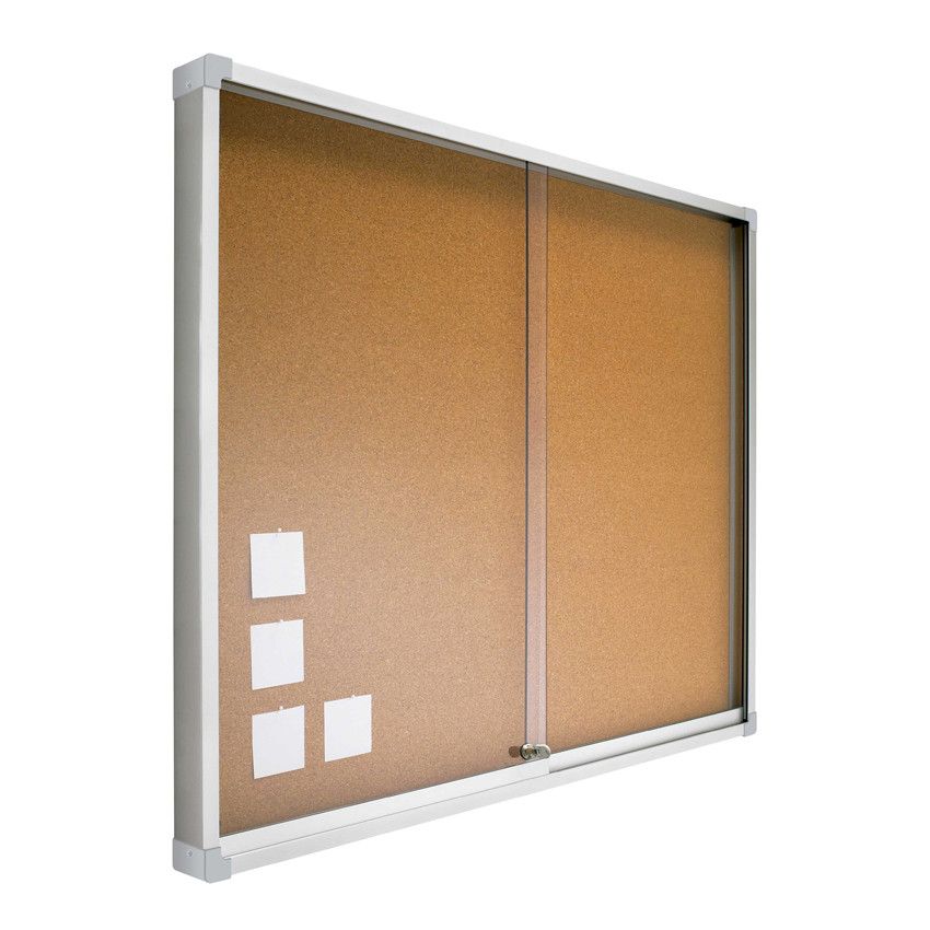 Vitrina de corcho con puertas correderas 100 x 175 cm