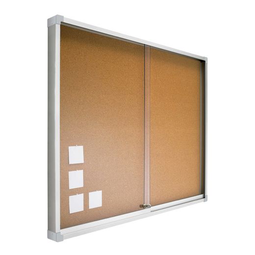Vitrina de corcho con puertas correderas 80 x 100 cm