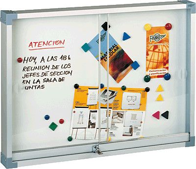 Vitrina magnética con puerta corredera 90x120cm Faibo