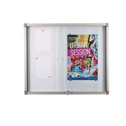 Vitrina Mural para Exterior Puerta Telescópica Vertical 100 x 160 cm.