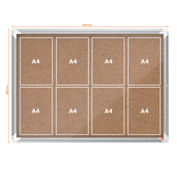 Vitrina NOBO Premium Plus de fondo de corcho 8xA4 hojas