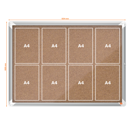 Vitrina NOBO Premium Plus de fondo de corcho 8xA4 hojas