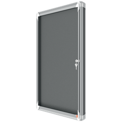 Vitrina NOBO Premium Plus de fondo de fieltro 6xA4, gris