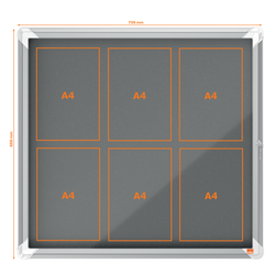 Vitrina NOBO Premium Plus de fondo de fieltro 6xA4, gris
