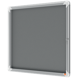Vitrina NOBO Premium Plus de fondo de fieltro 6xA4, gris