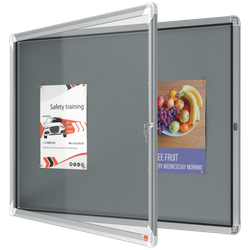 Vitrina NOBO Premium Plus de fondo de fieltro 8xA4, gris