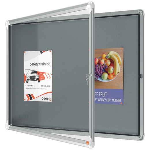 Vitrina NOBO Premium Plus de fondo de fieltro 8xA4, gris