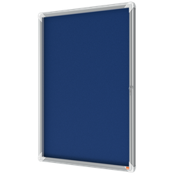 Vitrina NOBO Premium Plus de fondo de fieltro 9xA4, azul
