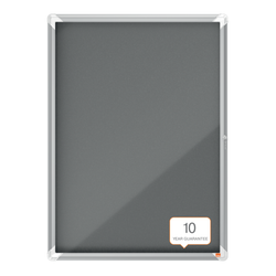 Vitrina NOBO Premium Plus de fondo de fieltro 9xA4, gris