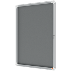 Vitrina NOBO Premium Plus de fondo de fieltro 9xA4, gris
