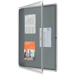 Vitrina NOBO Premium Plus de fondo de fieltro 9xA4, gris