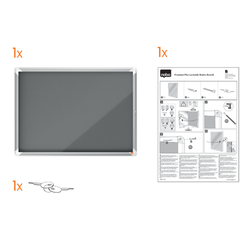 Vitrina NOBO Premium Plus de fondo de fieltro 9xA4, gris