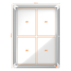 Vitrina NOBO Premium Plus de fondo magnético 4 x hojas A4