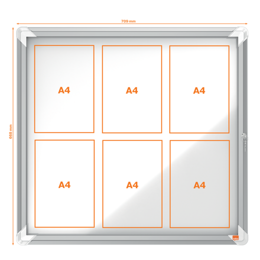 Vitrina NOBO Premium Plus de fondo magnético 6 x hojas A4