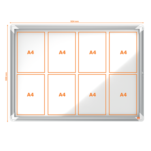 Vitrina NOBO Premium Plus de fondo magnético 8 x hojas A4