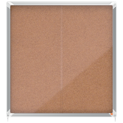 Vitrina NOBO Premium Plus de puerta corredera fondo de corcho 12 x A4 hojas