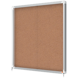 Vitrina NOBO Premium Plus de puerta corredera fondo de corcho 12 x A4 hojas