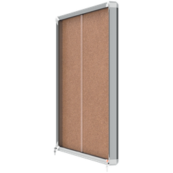 Vitrina NOBO Premium Plus de puerta corredera fondo de corcho 12 x A4 hojas