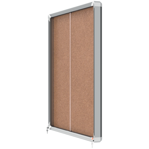Vitrina NOBO Premium Plus de puerta corredera fondo de corcho 12 x A4 hojas