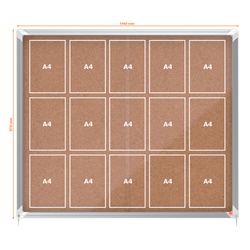 Vitrina NOBO Premium Plus de puerta corredera fondo de corcho 15 x A4 hojas
