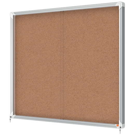 Vitrina NOBO Premium Plus de puerta corredera fondo de corcho 15 x A4 hojas