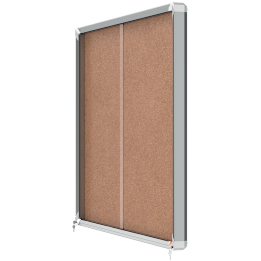 Vitrina NOBO Premium Plus de puerta corredera fondo de corcho 15 x A4 hojas