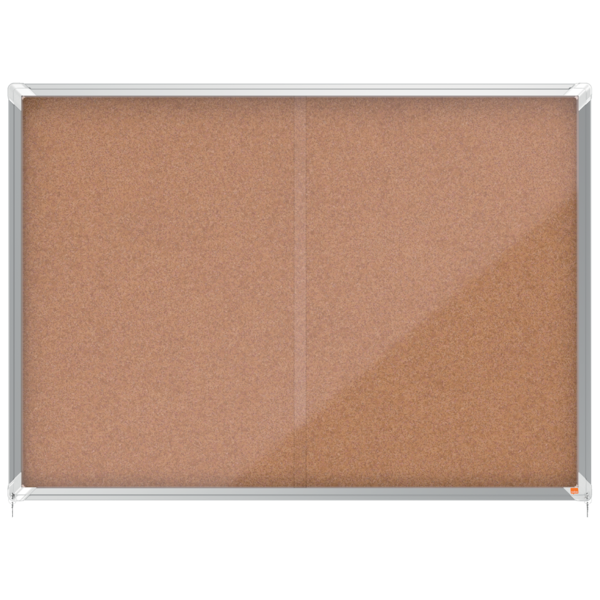 Vitrina NOBO Premium Plus de puerta corredera fondo de corcho 18 x A4 hojas