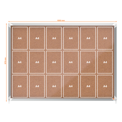 Vitrina NOBO Premium Plus de puerta corredera fondo de corcho 18 x A4 hojas