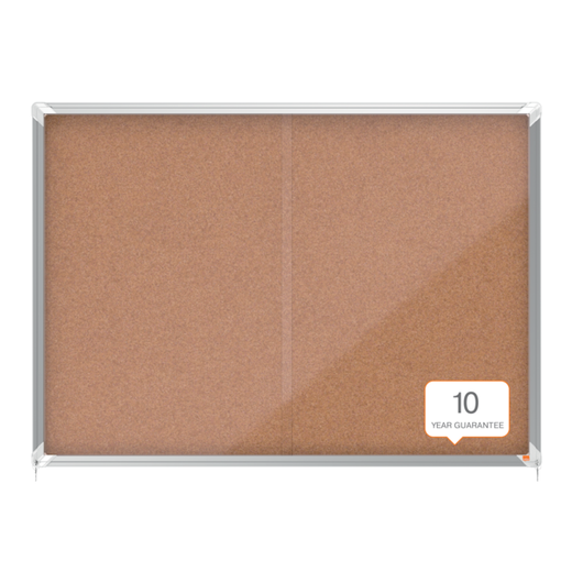 Vitrina NOBO Premium Plus de puerta corredera fondo de corcho 18 x A4 hojas