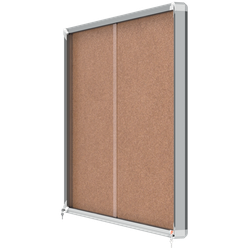 Vitrina NOBO Premium Plus de puerta corredera fondo de corcho 18 x A4 hojas