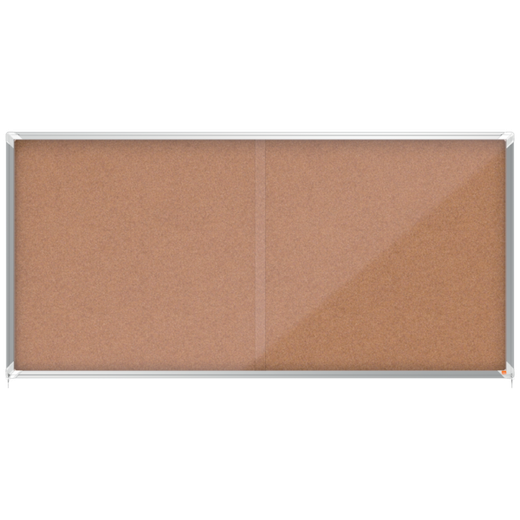 Vitrina NOBO Premium Plus de puerta corredera fondo de corcho 27 x A4 hojas