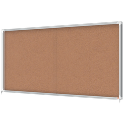 Vitrina NOBO Premium Plus de puerta corredera fondo de corcho 27 x A4 hojas