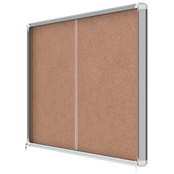 Vitrina NOBO Premium Plus de puerta corredera fondo de corcho 27 x A4 hojas