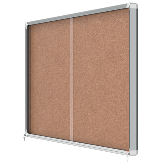 Vitrina NOBO Premium Plus de puerta corredera fondo de corcho 27 x A4 hojas